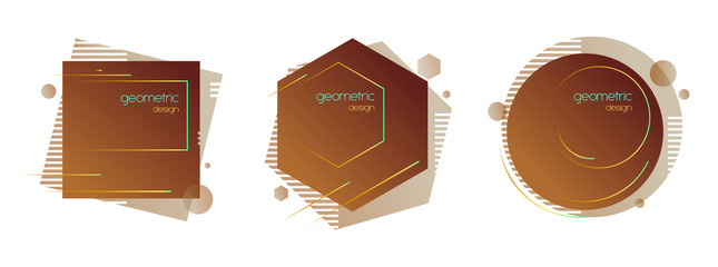 Modern abstract vector geometric banner set. Flat geometric liquid form with various colors. Modern vector template, Template for the design of a logo, flyer or presentation.