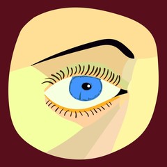 Human eye macro closeup sketch. Art print