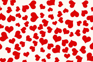 Background Created From Scattered Red Halftone Dots Hearts
