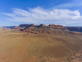 Mesa and canyon landscape aerial view near Arches National Park, Moab, Utah, USA.