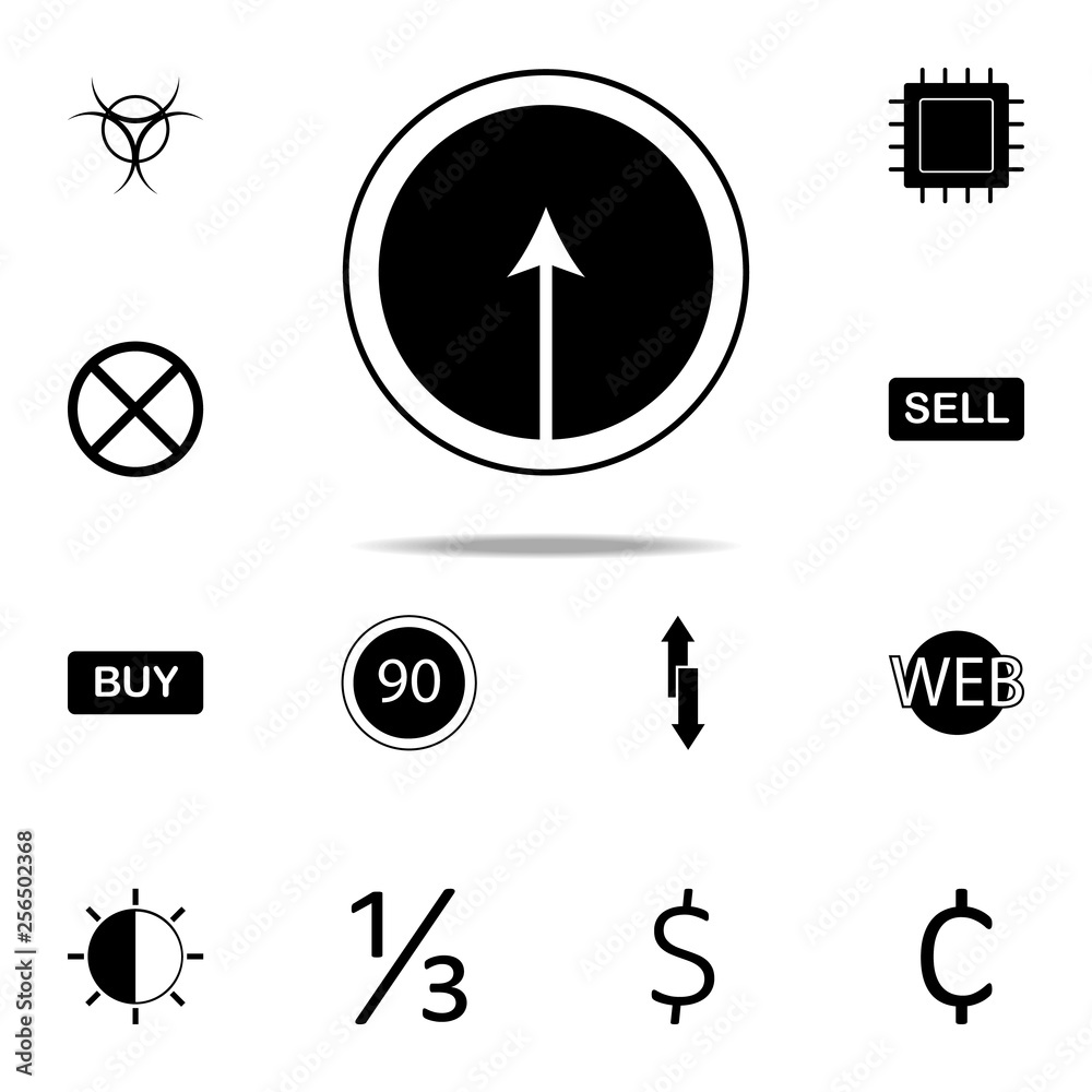 Poster arrow pointing up in a circle icon. web icons universal set for web and mobile