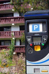 Parking machine in a ski resort area