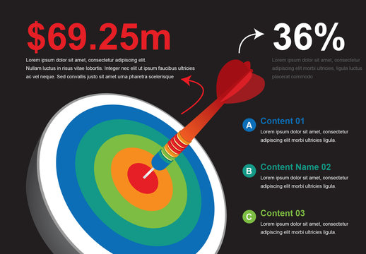 3D Dart and Target Infographic