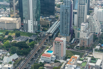 Fototapeta premium Bangkok city : Panorama view Cityscape tower in Asia, Thailand