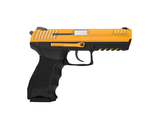Fototapeta premium Modern semi automatic piston - yellow top details