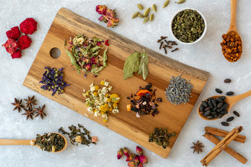 Dry herbal tea assortment