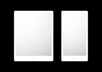 Set of electronic equipment: notebook, tablet and smartphone vector graphic.