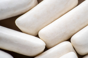 mint chewing gum close-up macro. background of chewing gum