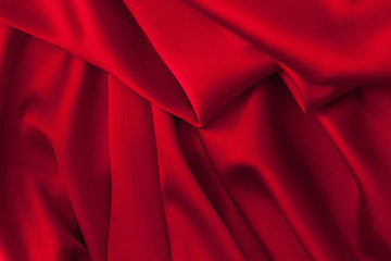 Luxury red satin fabric cloth abstract background