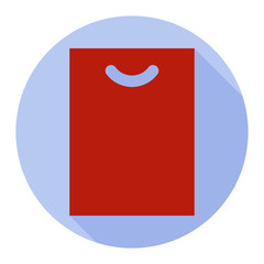 Plastic bag icon on blue background for any occasion