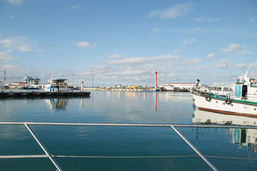 Views of the seaport area in Sochi, Russia.