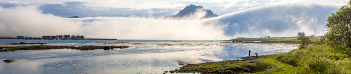 rolling cloud over Lofoten islands in Norway