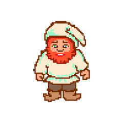 pixel male funny cartoon gnome