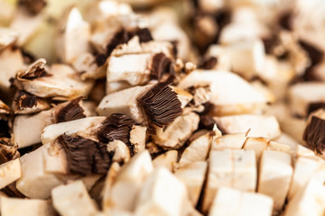 Chopped mushrooms for cooking