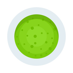 Pesto sauce bowl top view flat icon vector isolated