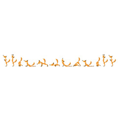 Illustration Lisa is doing Surya Namaskar. Yoga poster.