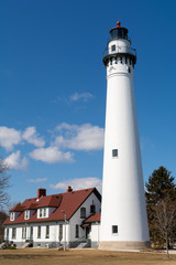 Fototapeta na wymiar Windpoint Lighthouse