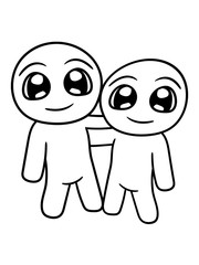 team 2 freunde paar liebe süß niedlich duo comic cartoon brüder schwestern geschwister familie design