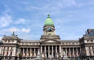The Palace of the National Congress of Argentina in Buenos Aires. A monumental building, seat of the Argentine National Congress