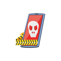 smartphone device with virus attack