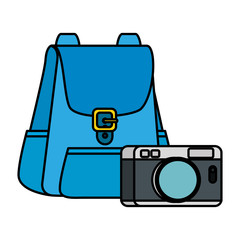 travel bag tourism with camera