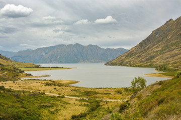 Picturesque Lake Hawea in South Island, New Zealand