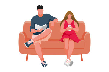 Man and Girl sitting on the sofa