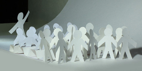 business concept.a large team of paper doll