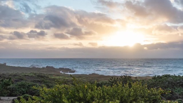 Time Lapse of Big Sur Garapata State Park Sun Set
