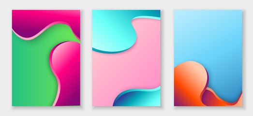 abstract color 3d paper art illustration set. Vector design layout for banners presentations, flyers, posters and invitations