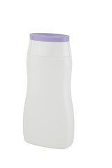 Blank plastic shampoo bottle isolated on white background