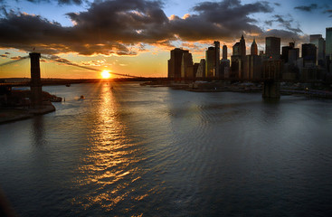 Sunset over a Manhattan.