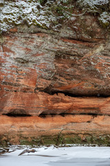 sandstone cliffs with natural caves