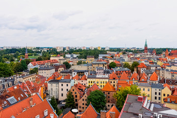 Fototapeta na wymiar Aerial panorama of Old Town in Torun, Poland