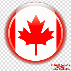 Flag of Canada button. Vector illustration