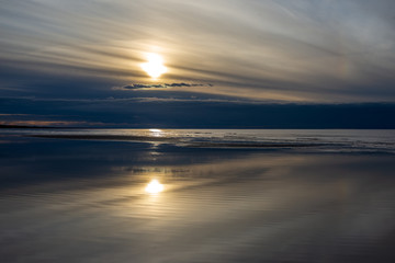 calm morning in summer on the sea beach
