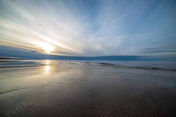 calm morning in summer on the sea beach