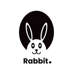 Rabbit in hole logo vector illustration