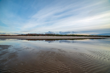 calm morning in summer on the sea beach