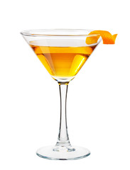 Aviation. Alcohol cocktail isolated on white