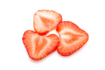 Red fresh strawberry isolated on white background