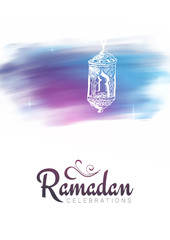 Muslim feast of the holy month of Ramadan Kareem. Vector illustration.