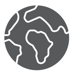 Earth glyph icon, map and planet, globe sign, vector graphics, a solid pattern on a white background.