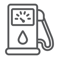 Petrol line icon, fuel and gasoline, gas pump sign, vector graphics, a linear pattern on a white background.
