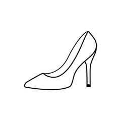 Monochrome women's shoe, isolated on a white background.