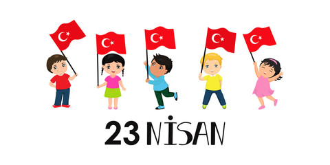 April 23, National Sovereignty and Children's Day. Turkish text: April 23
