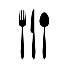 Spoon, fork and knife icon vector