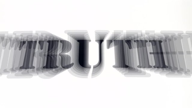 Truth Spelled Out on White Background With Effect.  Abstract Concept of Truth.