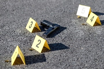 ID tents at crime scene after gunfight