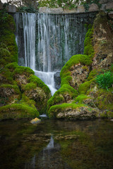 Beautiful waterfall in the park long exposure